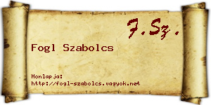 Fogl Szabolcs névjegykártya